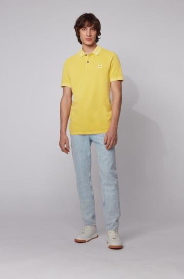 Koszulki Polo BOSS Slim Fit Żółte Męskie (Pl60033)